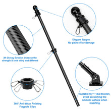 Load image into Gallery viewer, premium carbon fiber flag pole with aluminum hardware
