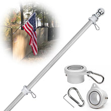 Load image into Gallery viewer, Outdoor Wall-Mounted flagpole for Street Games, Outdoor flagpole for House roof Yard (5 FT, Silver)
