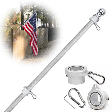 Outdoor Wall-Mounted flagpole for Street Games, Outdoor flagpole for House roof Yard (5 FT, Silver)