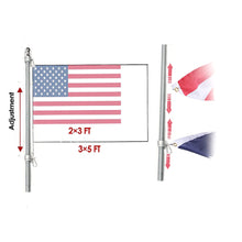 Load image into Gallery viewer, HIBLE 5 Foot Flagpole Kit for American Flag Adjustable Silver Flag Pole
