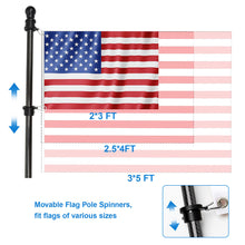 Load image into Gallery viewer, HIBLE Black Flag Pole for Outside In Ground - 12 FT Heavy Duty Flagpole for Yard - For 3x5 American Flag for Residential or Commercial
