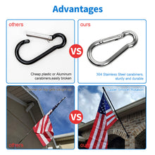 Load image into Gallery viewer, flag pole spinners with quality carabiners
