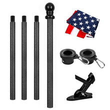Load image into Gallery viewer, Flag Pole for House with American Flag-Black Flagpole Kit

