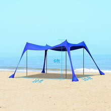 Load image into Gallery viewer, HIBLE Beach Shade Canopy Windproof Design, Sun Shelter UPF50+ Portable 10x10 FT 4 Pole Pop Up Outdoor Shelter for Beach, Camping, Fishing, Backyard and Picnics
