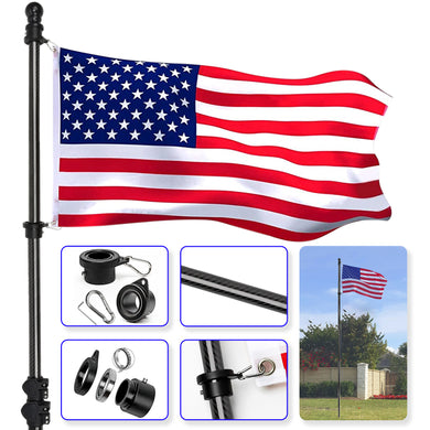Ground outdoor Flag Pole for House, 12 FT Floor-Mounted or Handheld Telescoping outside Flag Pole