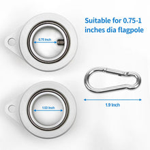 Load image into Gallery viewer, Tangle Free Flag Pole Clips for 0.75-1.02&quot; Pole (1 Inch, Silver)
