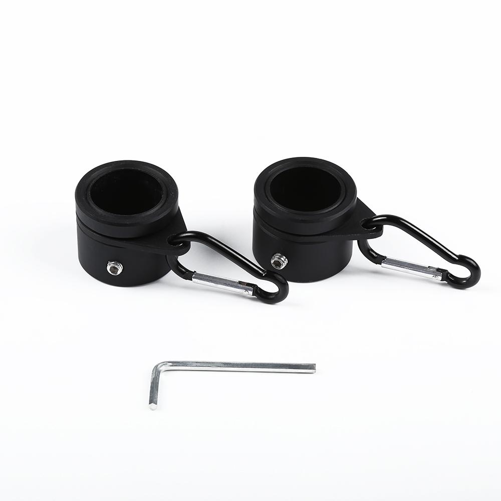 Flag Pole Rings, Aluminum Alloy Flagpole Rings 360° Rotating Anti Wrap Flag Mounting Ring, Spinning Flag Pole Clips with Carabiner for 0.75-1.02 Inch Diameter- Pack of 2 (Black)