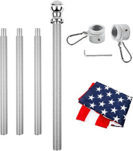 Load image into Gallery viewer, Carbon Fiber Flag Pole 5FT Flagpole For House (1&quot; Diameter, Silver)- HIBLE
