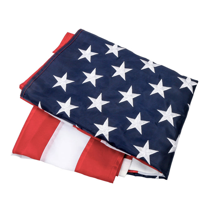 American Flag 3x5 ft Outdoor - USA Heavy duty Nylon US Flags with Embroidered Stars, Sewn Stripes and Brass Grommets